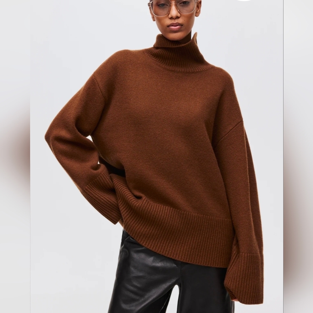 NWT H&M Cashmere-Blend Turtleneck Sweater(L) - Picture 4 of 6